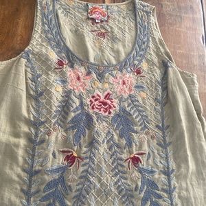 Johnny Was Original Fully Embroidered Blouse Top 1X Large